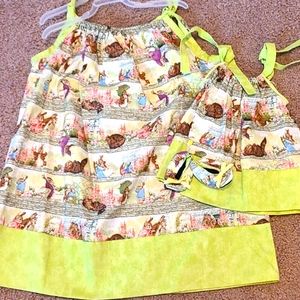 Beatrix Potter pillow dress matching doll dress